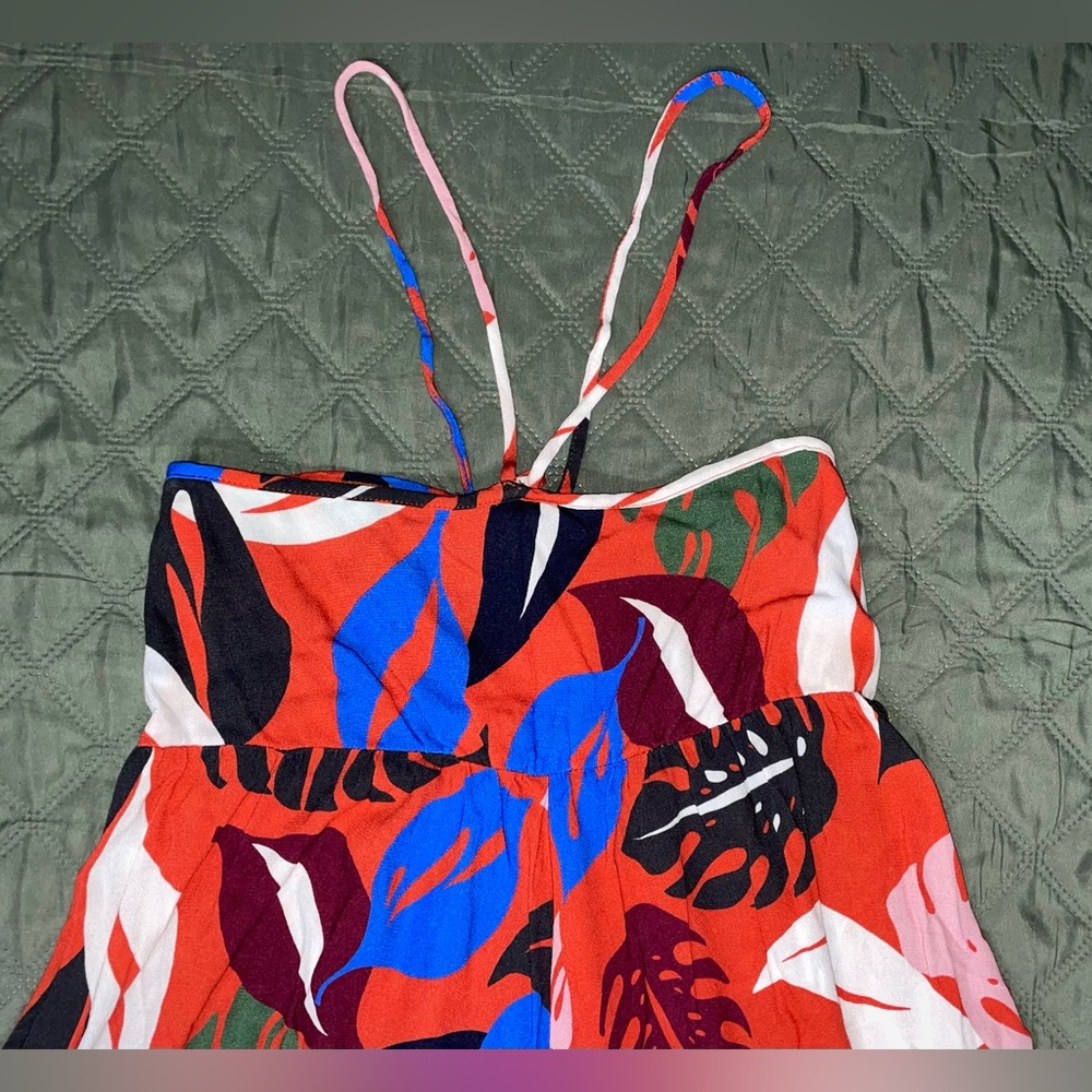 RACHEL PALLY Red Leaf Print Reversible Halter Maternity Dress, Size XS, LIKE NEW - Picture 7 of 13